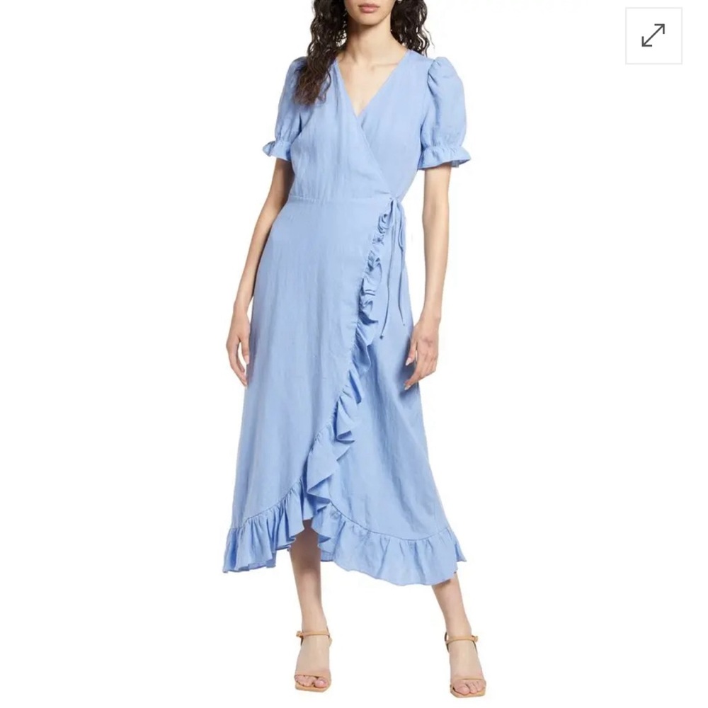 & Other Stories Linen Wrap Dress Size 6